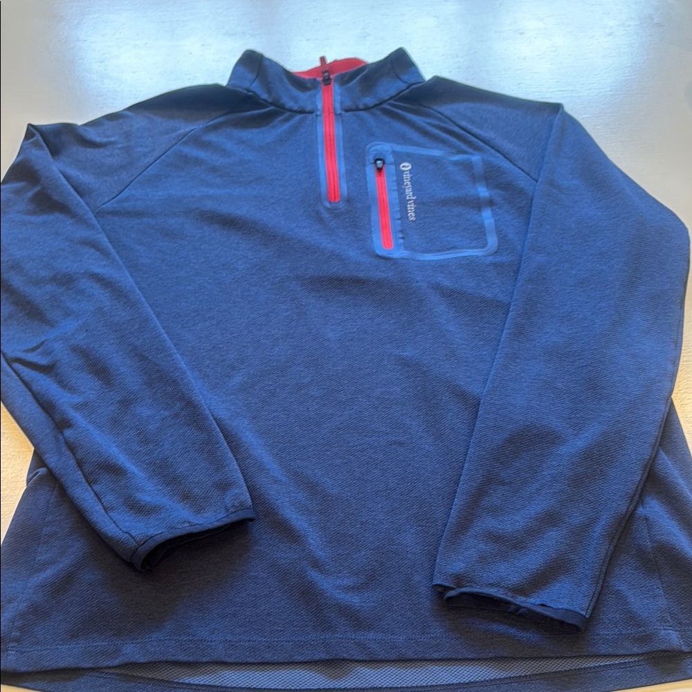 Vineyard Vines Performance Red and Blue Quarter-Zip